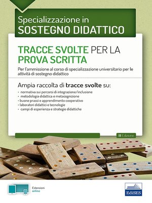 cover image of La specializzazione in Sostegno Didattico. Tracce svolte per la prova scritta